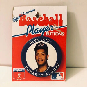 Vtg Roberto Alomar Baseball Player Button Toronto  Blue Jays